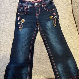 Floral Embroidered girls bootcut Jeans